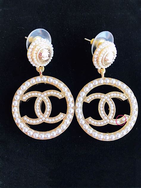 chanel logo earring sizes|genuine chanel earrings.